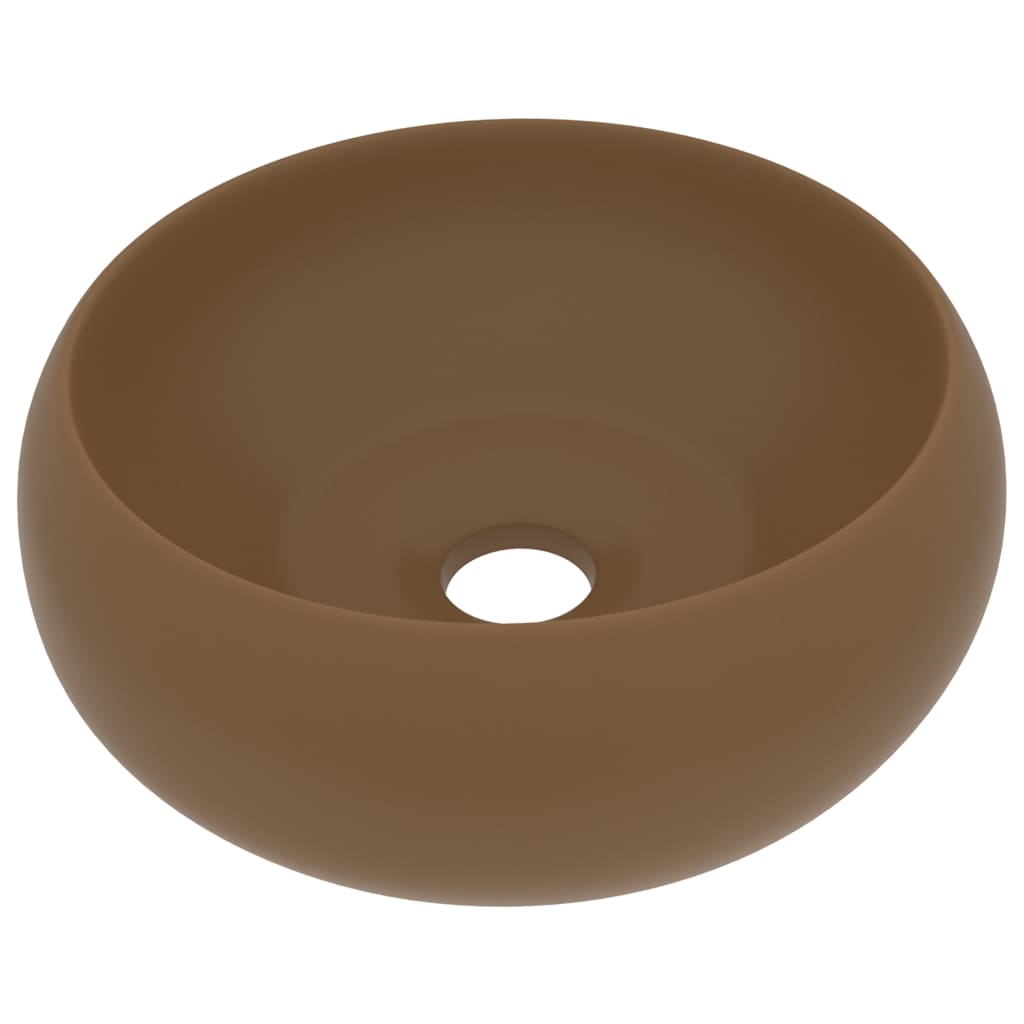 Ylellinen pesuallas pyöreä matta kerma 40x15 cm keraami - Sisustajankoti.fi