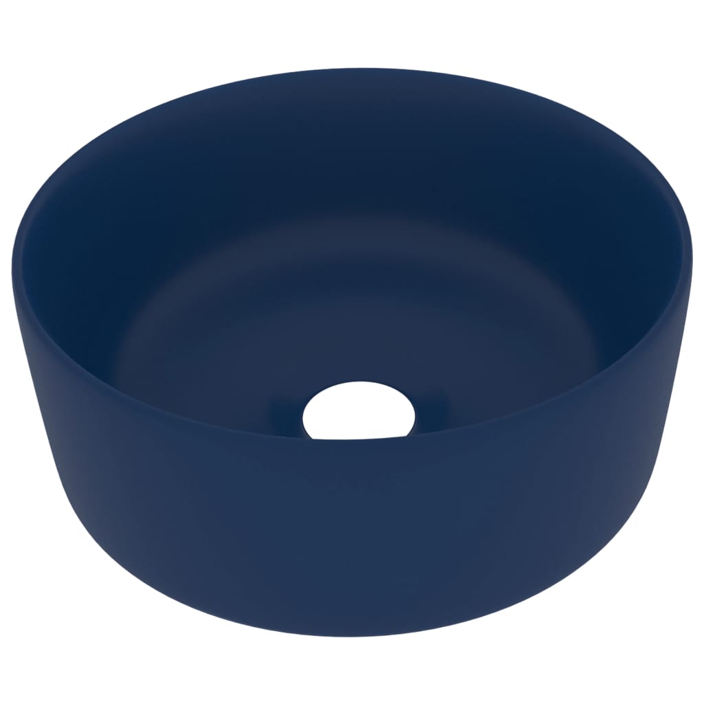 Ylellinen pesuallas pyöreä matta tummansininen 40x15 cm keraami - Sisustajankoti.fi