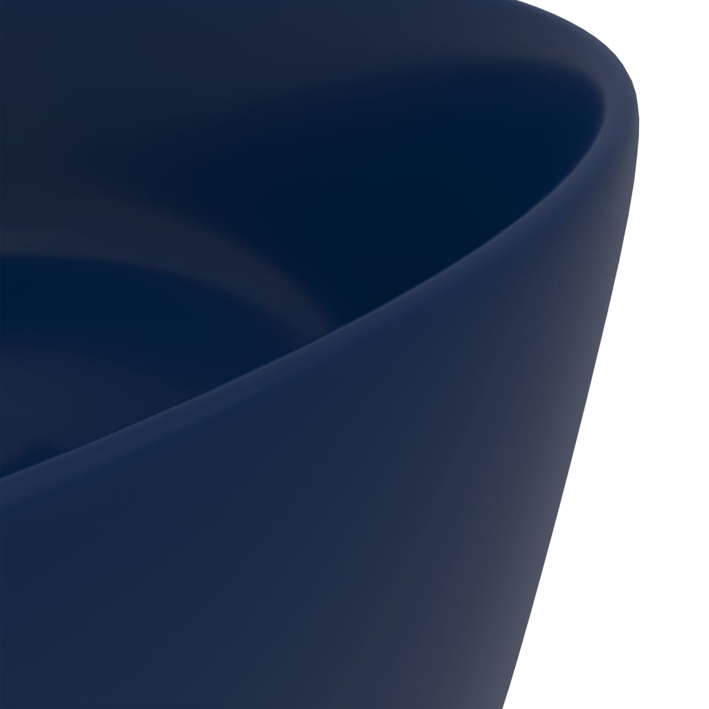 Ylellinen pesuallas pyöreä matta tummansininen 40x15 cm keraami - Sisustajankoti.fi