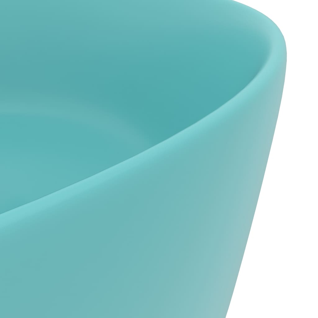 Ylellinen pesuallas pyöreä matta vaaleanvihreä 40x15 cm keraami - Sisustajankoti.fi