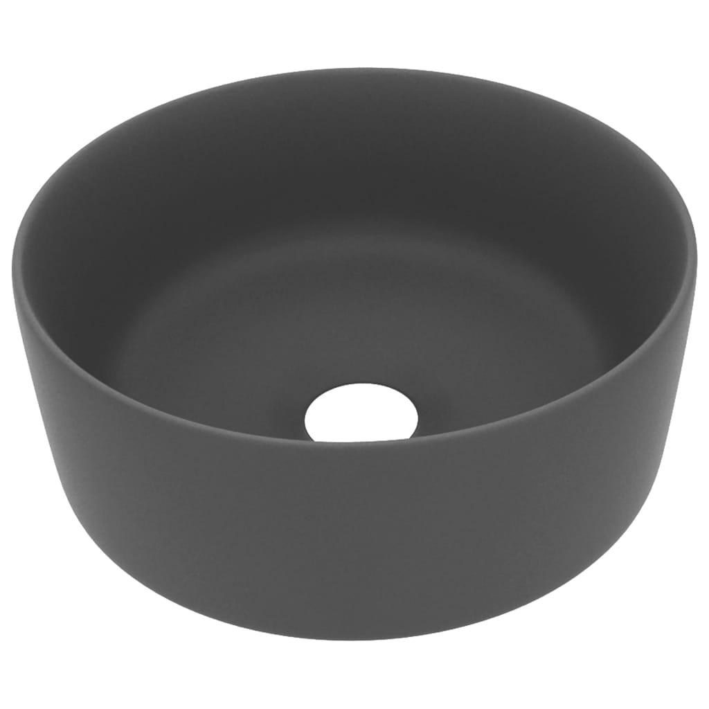 Ylellinen pesuallas pyöreä matta tummanharmaa 40x15 cm keraami - Sisustajankoti.fi