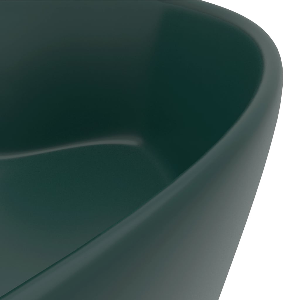 Ylellinen pesuallas ylivuodolla tummanvihr. 36x13cm keraaminen - Sisustajankoti.fi