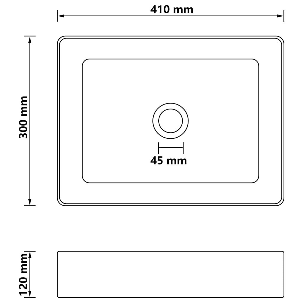 Ylellinen pesuallas matta tummansininen 41x30x12 cm keraaminen - Sisustajankoti.fi