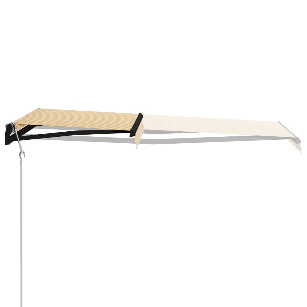 Sisäänkelattava markiisi 300x250 cm keltainen ja valkoinen - Sisustajankoti.fi