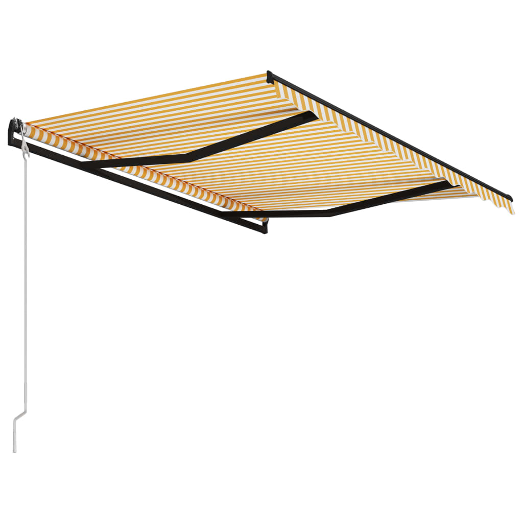 Sisäänkelattava markiisi 300x250 cm keltainen ja valkoinen - Sisustajankoti.fi