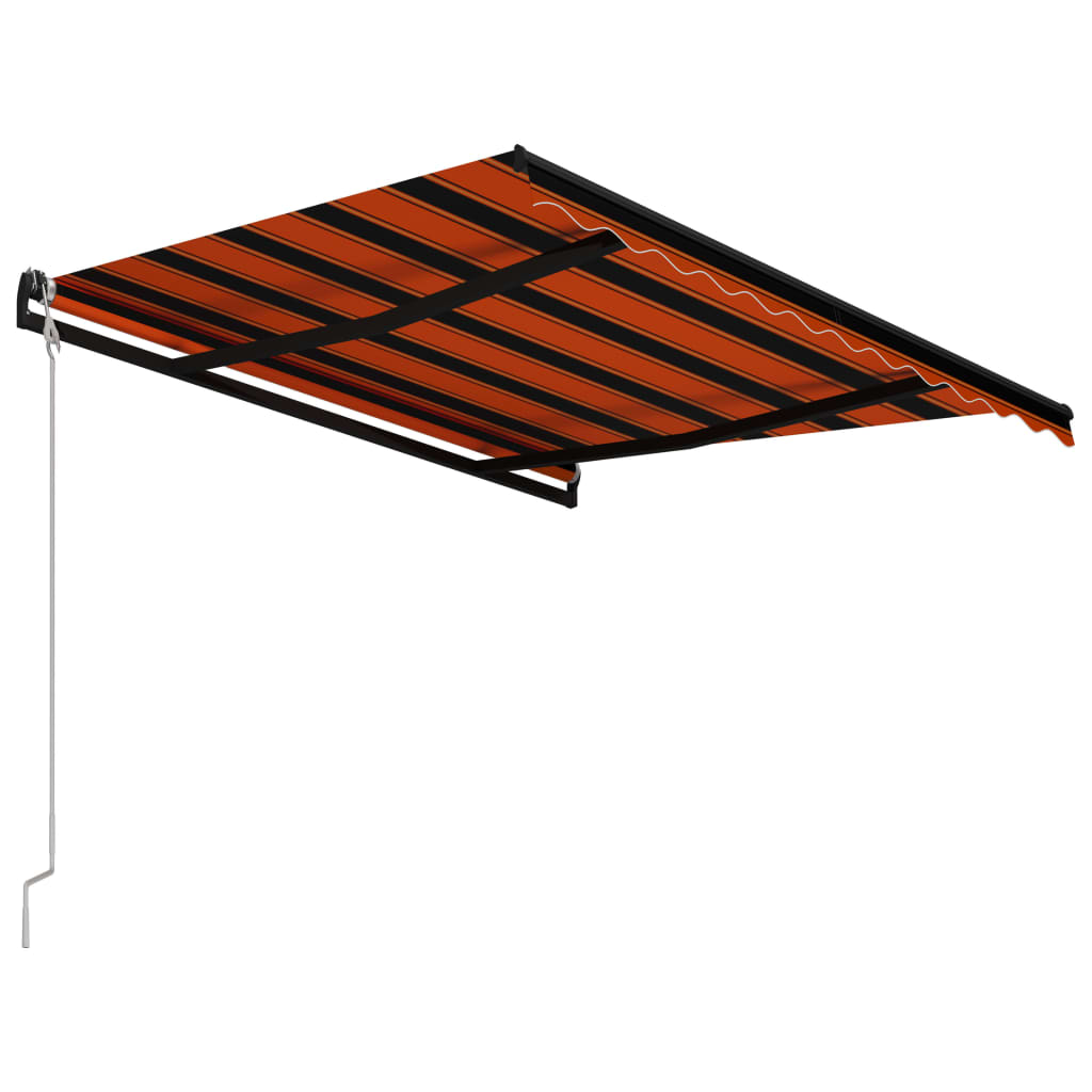 Sisäänkelattava markiisi 300x250 cm oranssi ja ruskea - Sisustajankoti.fi