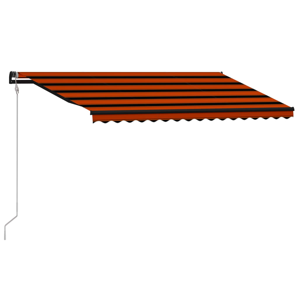 Automaattinen sisäänkelattava markiisi 400x300cm oranssi/ruskea - Sisustajankoti.fi