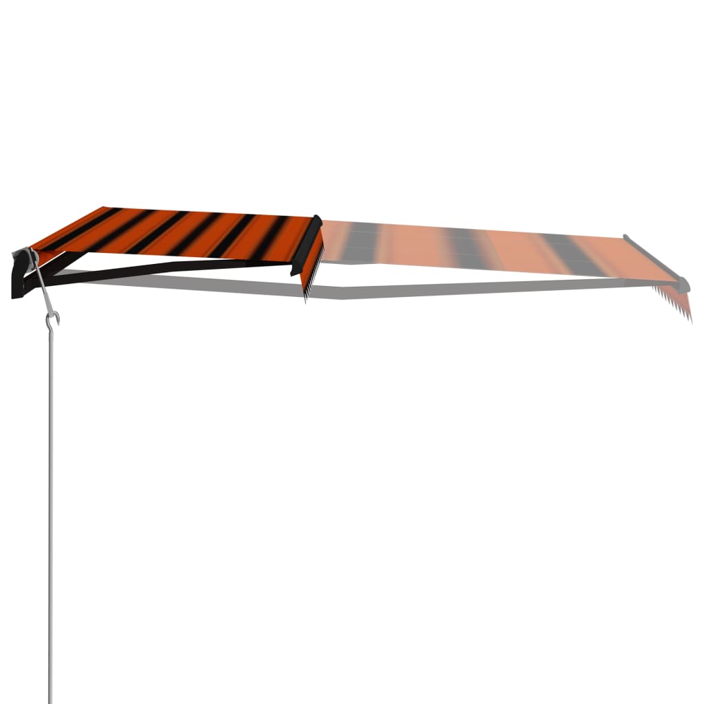 Automaattinen sisäänkelattava markiisi 400x300cm oranssi/ruskea - Sisustajankoti.fi