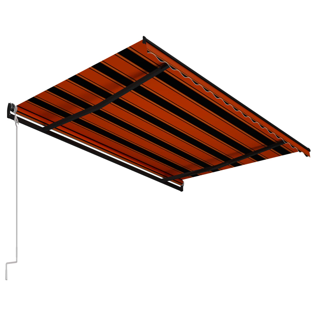 Automaattinen sisäänkelattava markiisi 400x300cm oranssi/ruskea - Sisustajankoti.fi