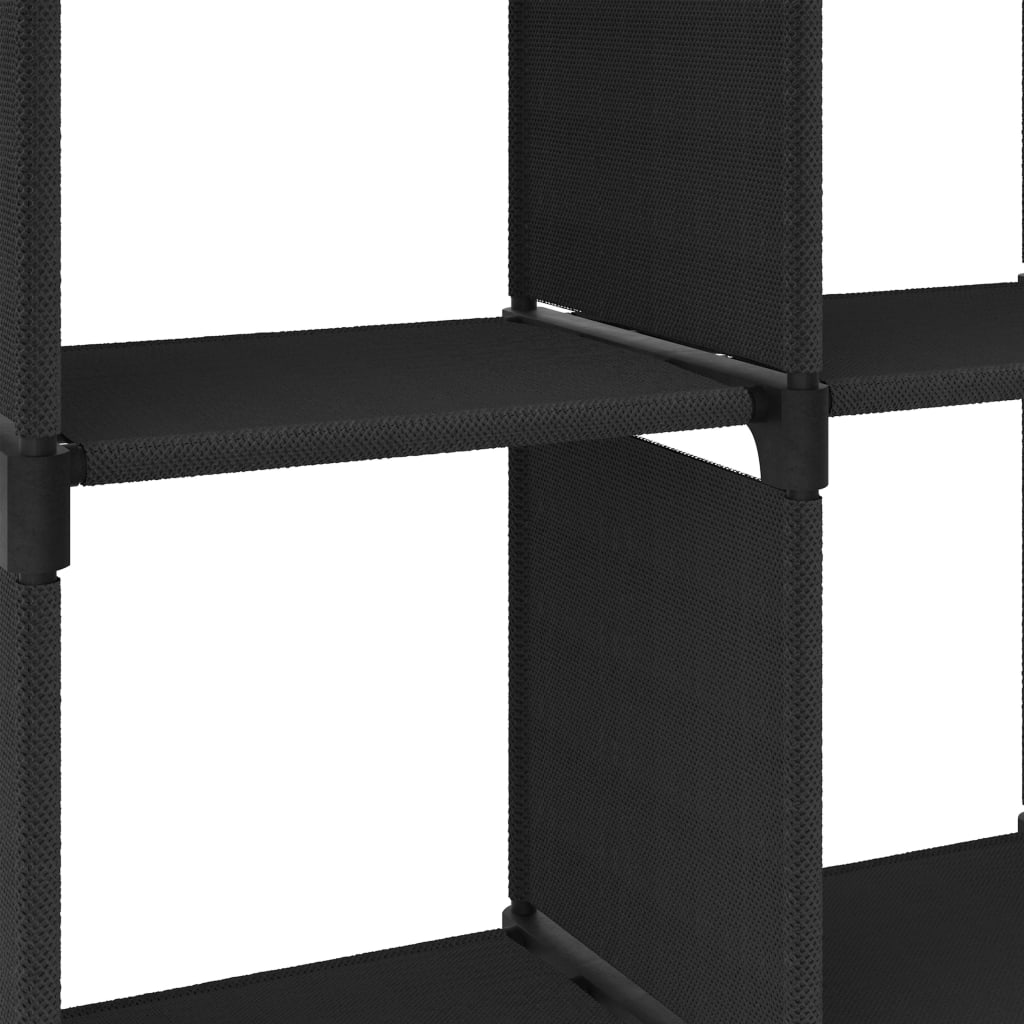 6 kuution esittelyhylly musta 103x30x72,5 cm kangas - Sisustajankoti.fi