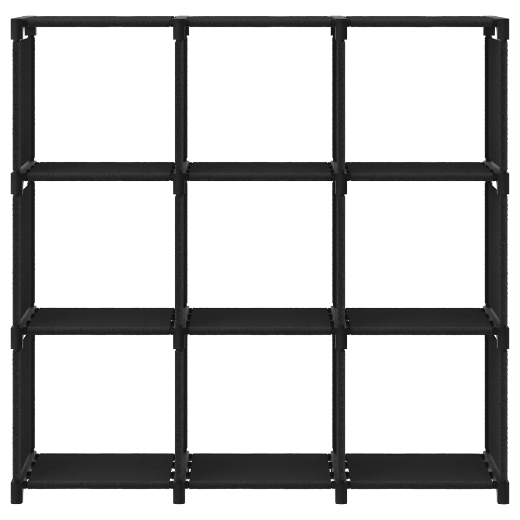 9 kuution esittelyhylly musta 103x30x107,5 cm kangas - Sisustajankoti.fi