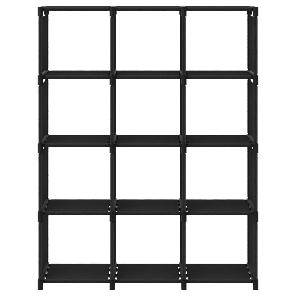 12 kuution esittelyhylly musta 103x30x141 cm kangas - Sisustajankoti.fi