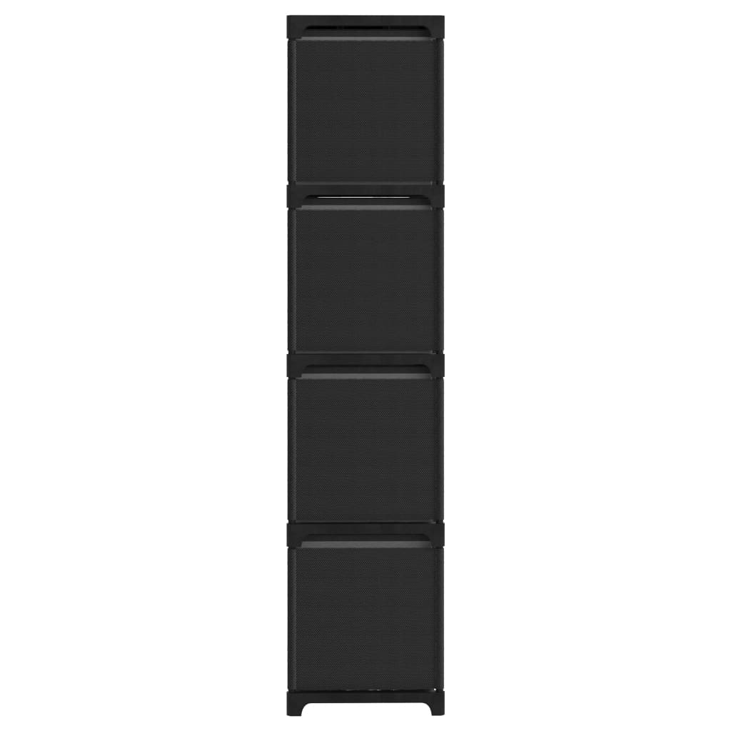 12 kuution esittelyhylly + laatikot musta 103x30x141 cm kangas - Sisustajankoti.fi