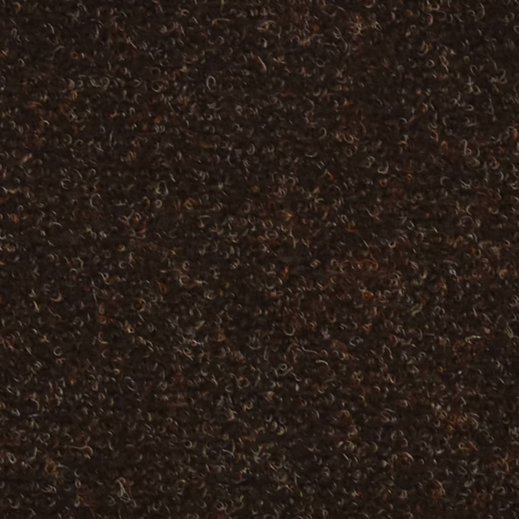 Itsekiinnittyvät porrasmatot 15 kpl ruskea 65x21x4cm neulahuopa - Sisustajankoti.fi