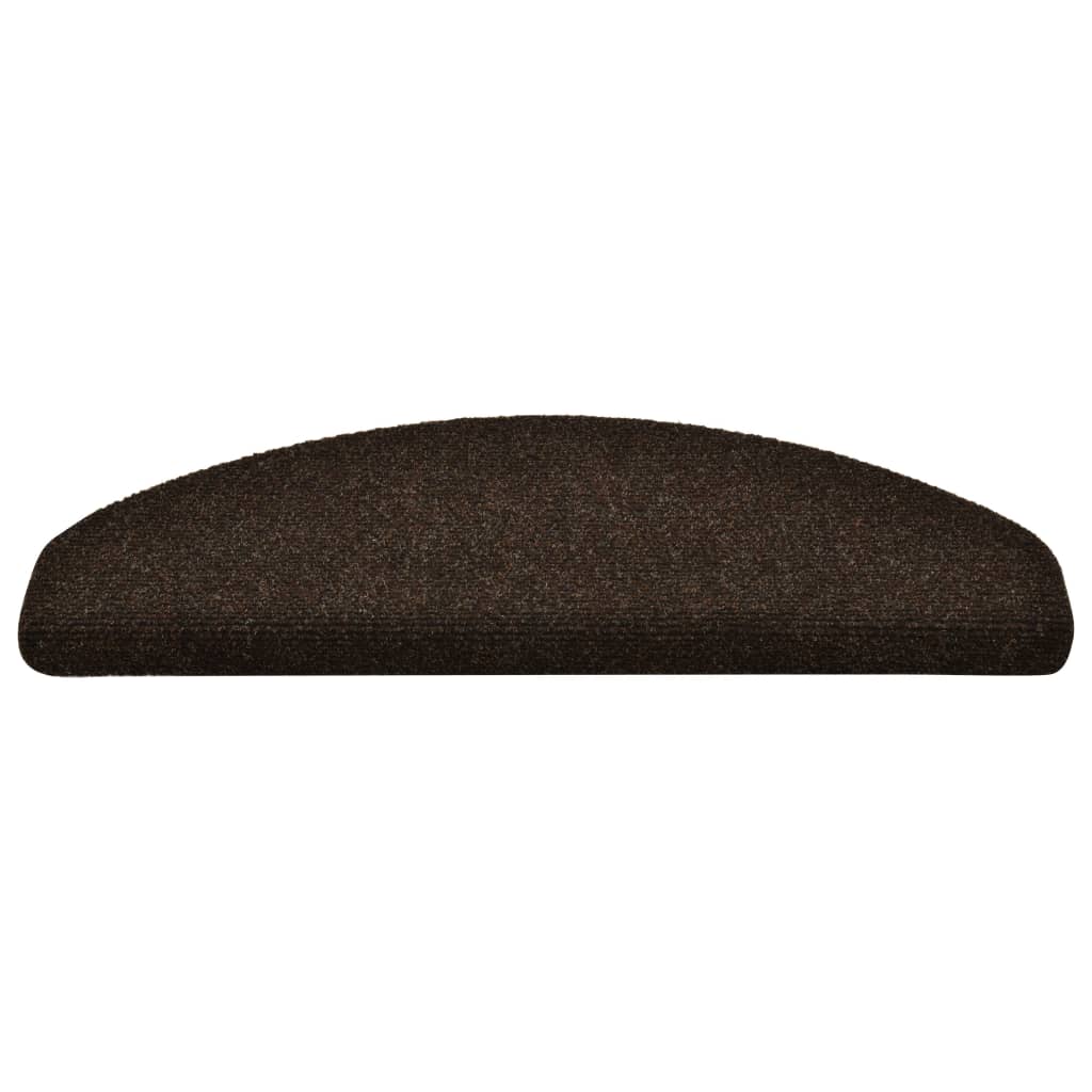 Itsekiinnittyvät porrasmatot 15 kpl ruskea 65x21x4cm neulahuopa - Sisustajankoti.fi