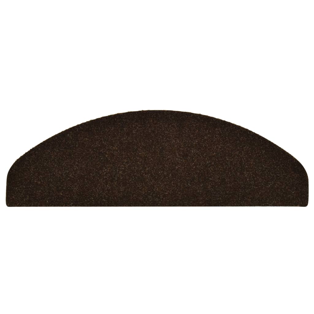 Itsekiinnittyvät porrasmatot 15 kpl ruskea 65x21x4cm neulahuopa - Sisustajankoti.fi