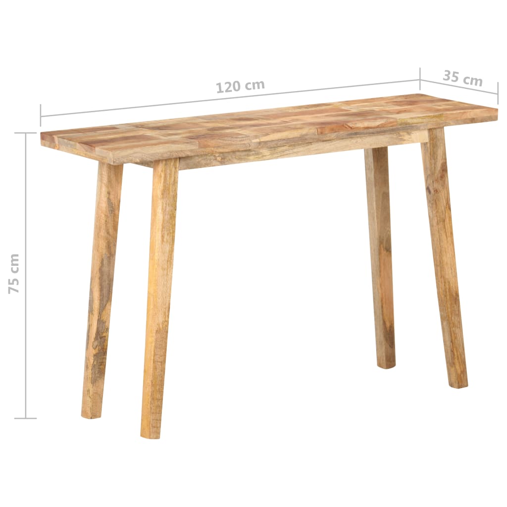 Konsolipöytä 120x35x75 cm karkea mangopuu - Sisustajankoti.fi