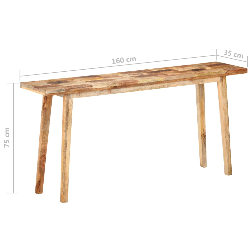 Konsolipöytä 160x35x75 cm karkea mangopuu - Sisustajankoti.fi