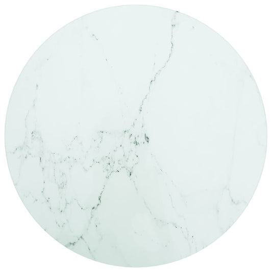 Pöytälevy valkoinen Ø40x0,8 cm karkaistu lasi marmorikuvio - Sisustajankoti.fi