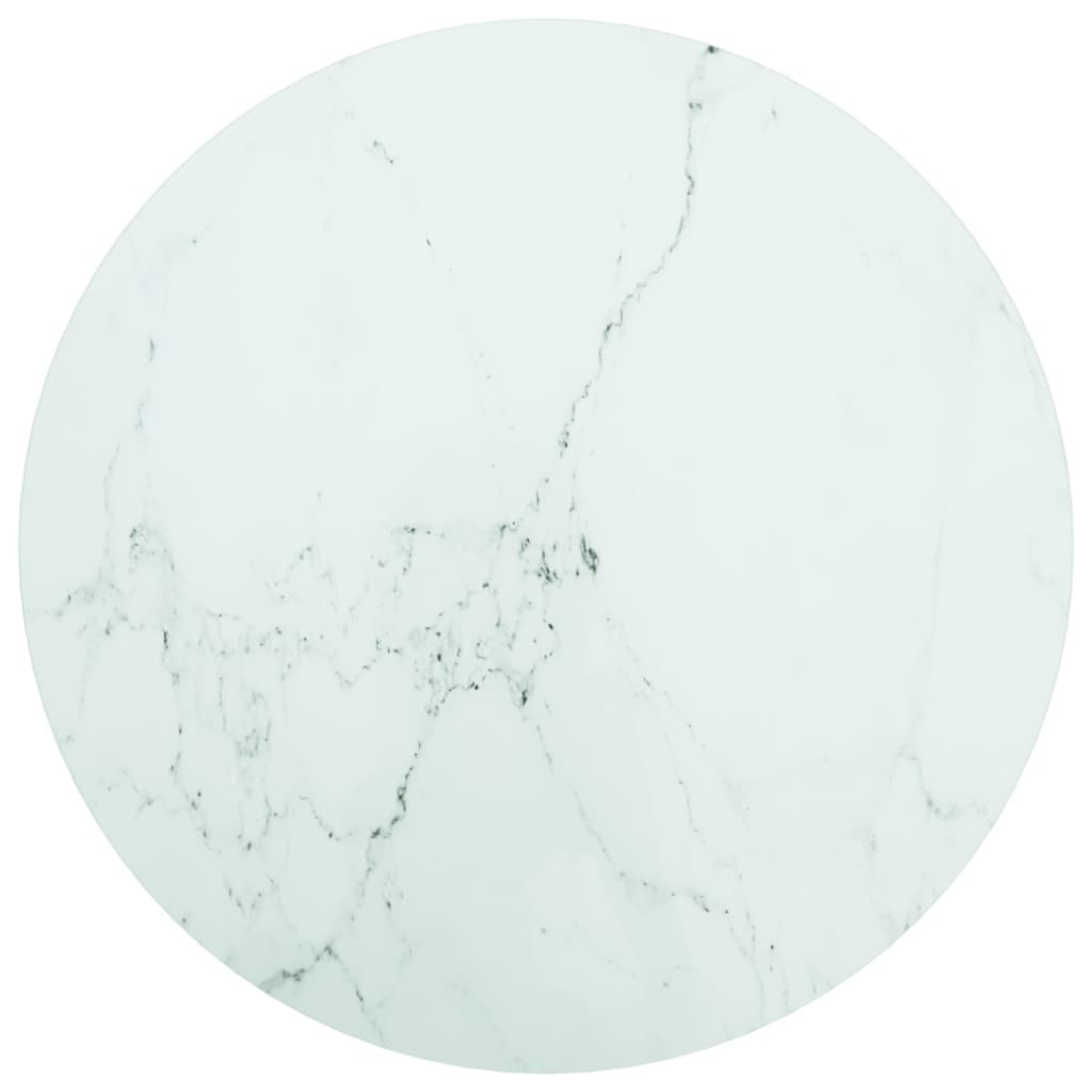 Pöytälevy valkoinen Ø60x0,8 cm karkaistu lasi marmorikuvio - Sisustajankoti.fi