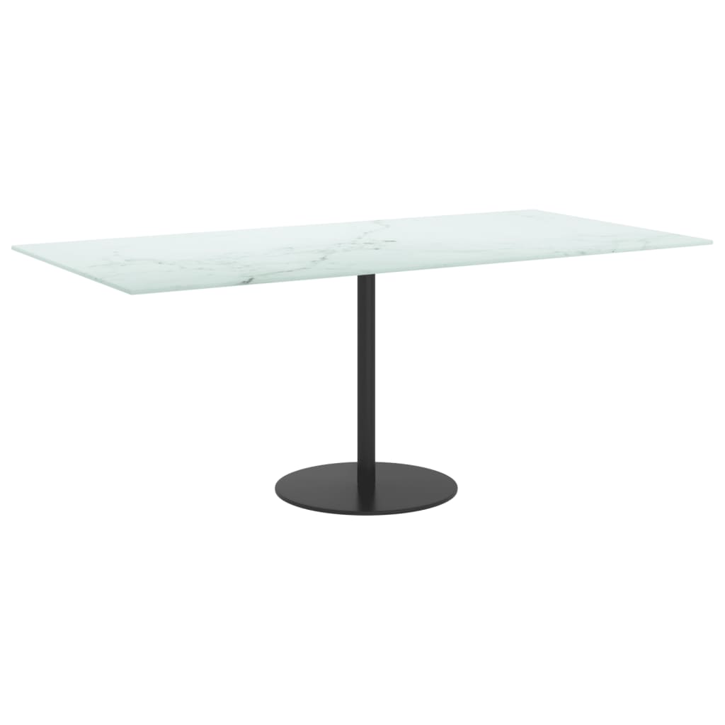 Pöytälevy valkoinen 100x50 cm 6 mm karkaistu lasi marmorikuvio - Sisustajankoti.fi