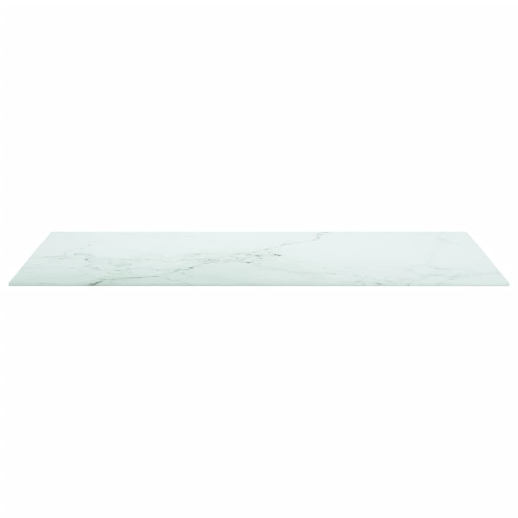 Pöytälevy valkoinen 100x50 cm 6 mm karkaistu lasi marmorikuvio - Sisustajankoti.fi