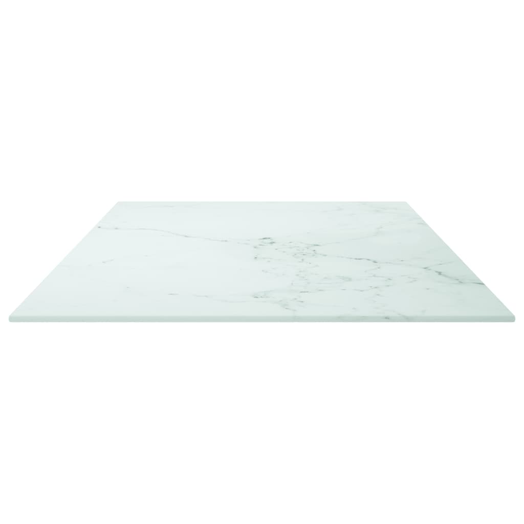 Pöytälevy valkoinen 100x50 cm 6 mm karkaistu lasi marmorikuvio - Sisustajankoti.fi