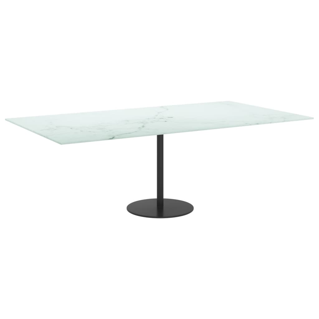 Pöytälevy valkoinen 120x65 cm 8 mm karkaistu lasi marmorikuvio - Sisustajankoti.fi
