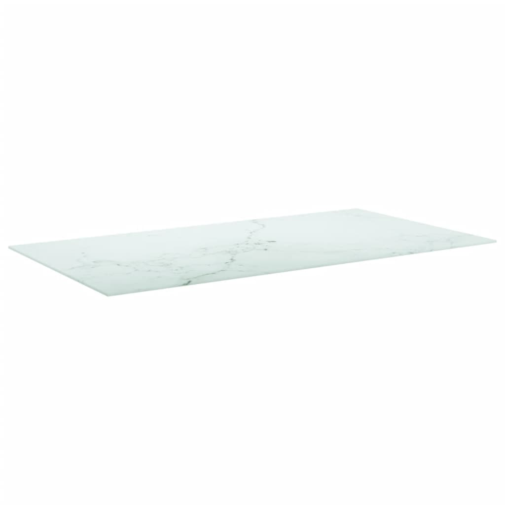 Pöytälevy valkoinen 120x65 cm 8 mm karkaistu lasi marmorikuvio - Sisustajankoti.fi