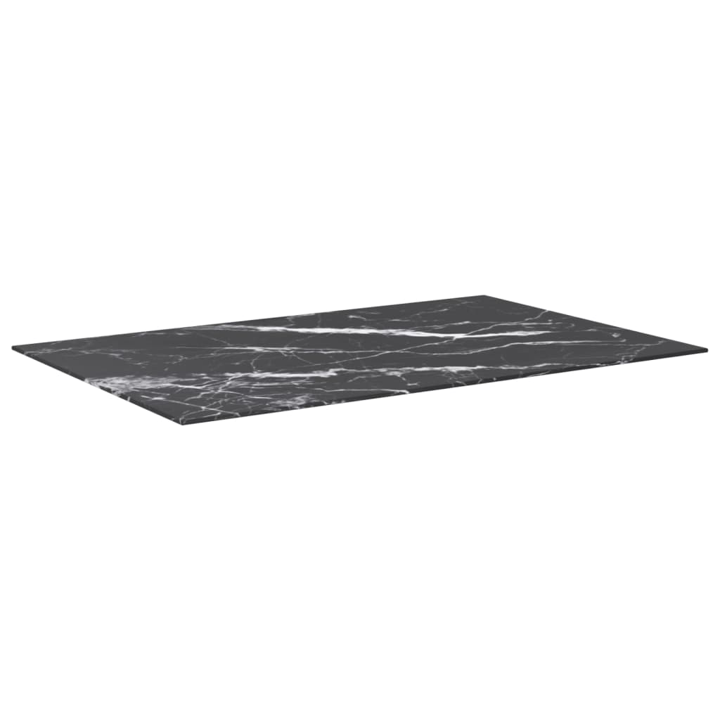 Pöytälevy musta 100x62 cm 8 mm karkaistu lasi marmorikuvio - Sisustajankoti.fi