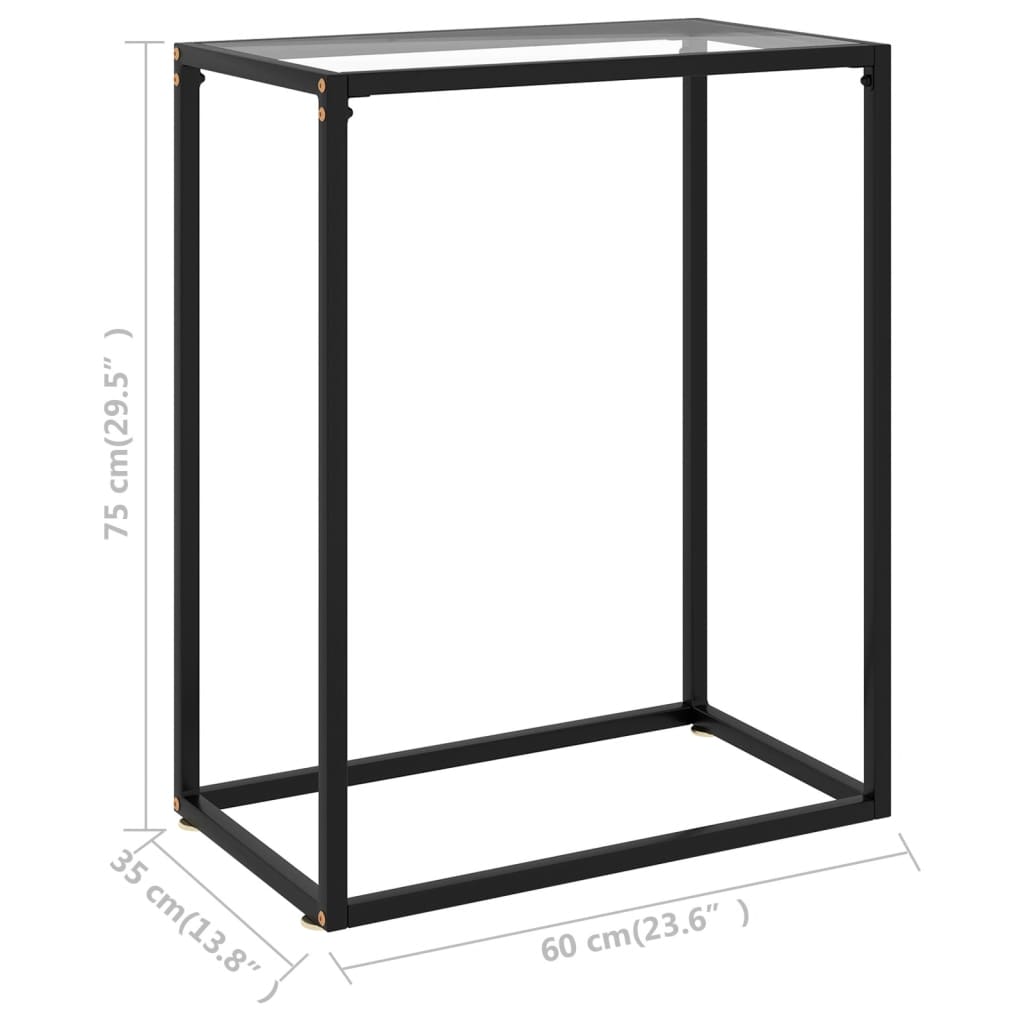 Konsolipöytä läpinäkyvä 60x35x75 cm karkaistu lasi - Sisustajankoti.fi