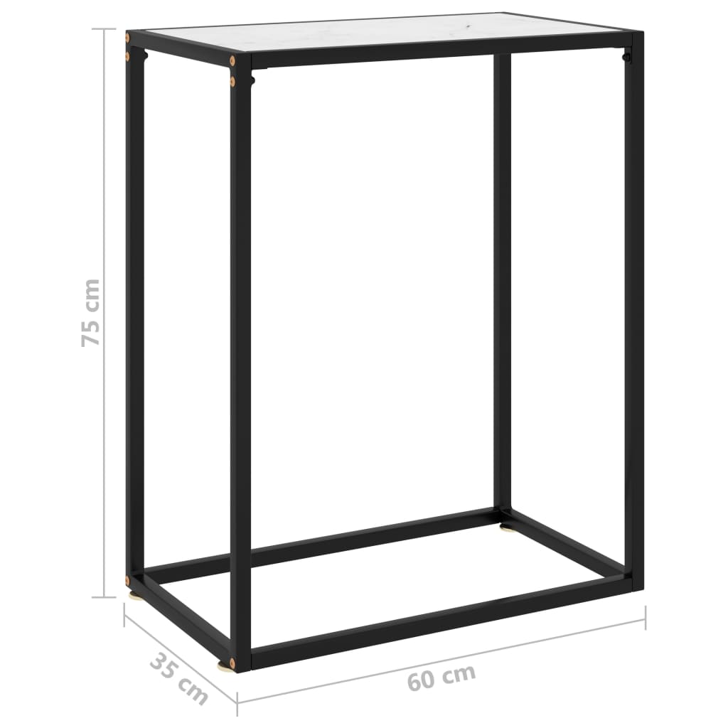 Konsolipöytä valkoinen 60x35x75 cm karkaistu lasi - Sisustajankoti.fi