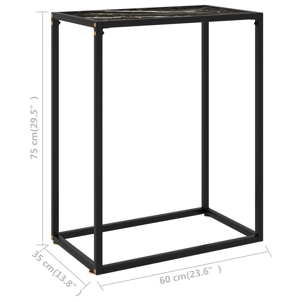 Konsolipöytä musta 60x35x75 cm karkaistu lasi - Sisustajankoti.fi