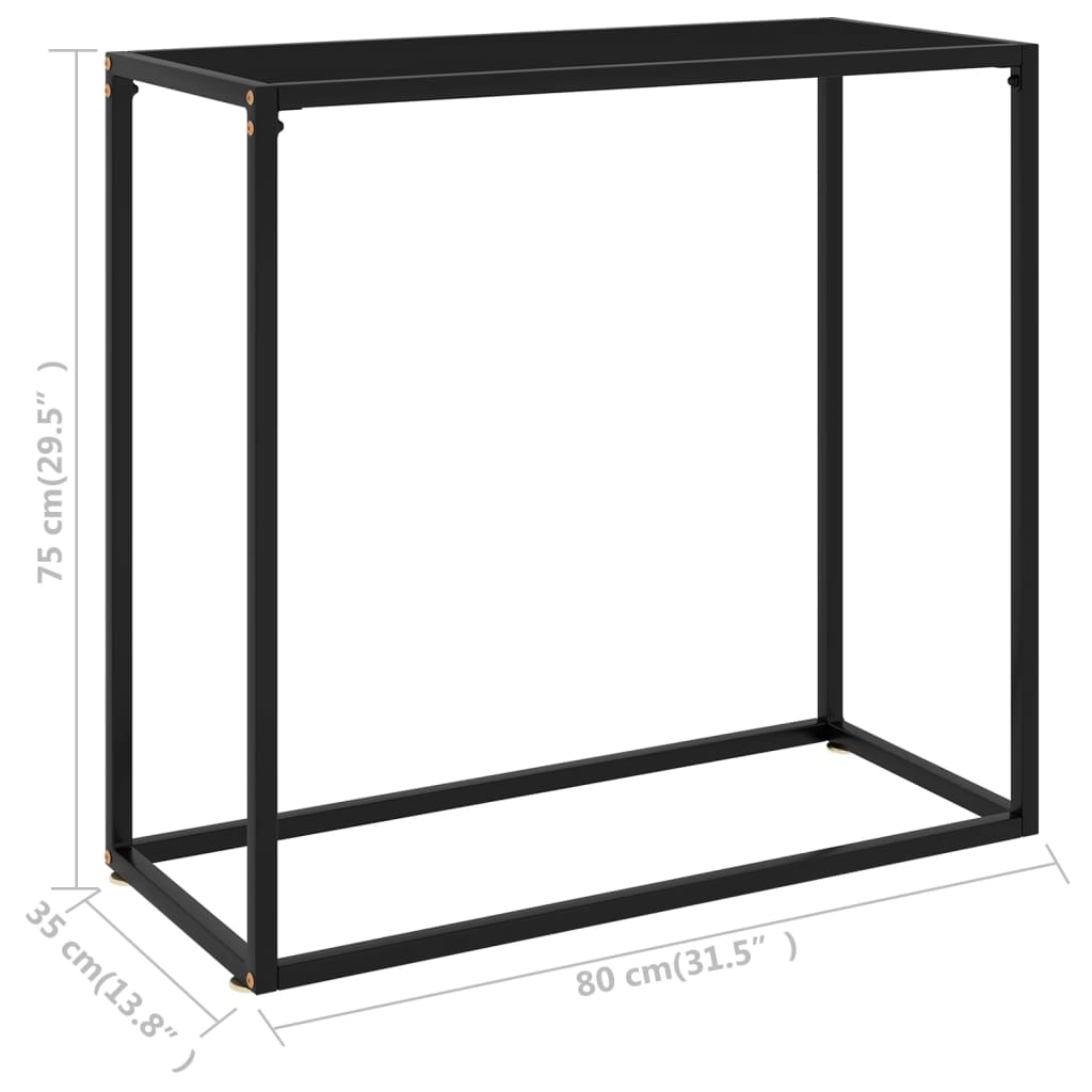 Konsolipöytä musta 80x35x75 cm karkaistu lasi - Sisustajankoti.fi