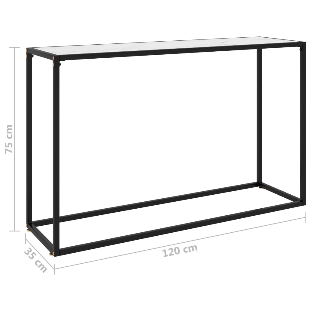 Konsolipöytä valkoinen 120x35x75 cm karkaistu lasi - Sisustajankoti.fi