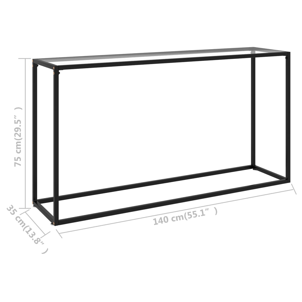 Konsolipöytä läpinäkyvä 140x35x75 cm karkaistu lasi - Sisustajankoti.fi