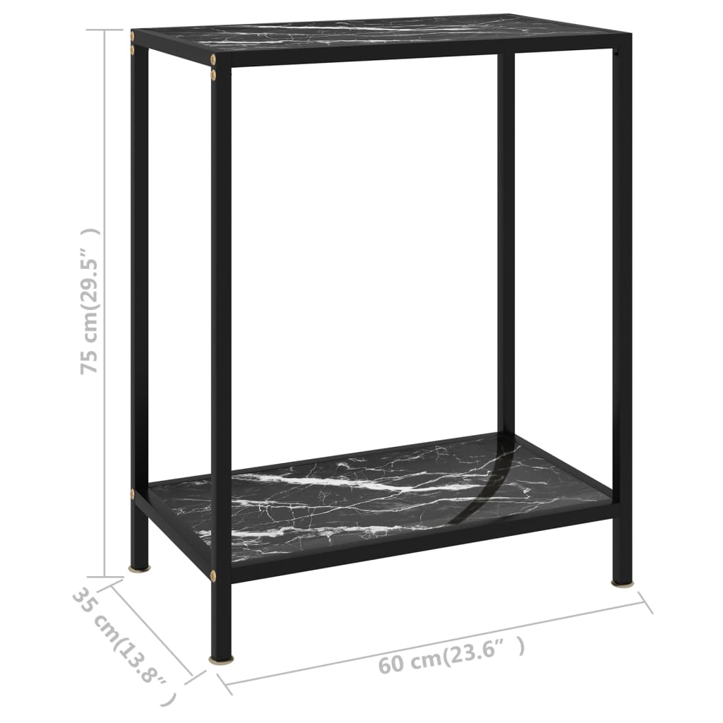 Konsolipöytä musta 60x35x75 cm karkaistu lasi - Sisustajankoti.fi