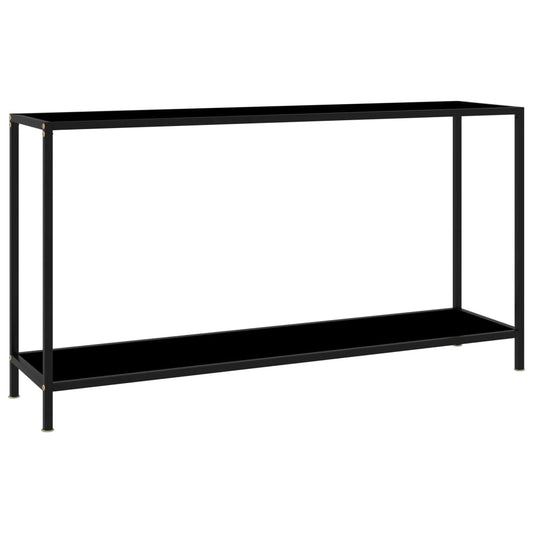 Konsolipöytä musta 140x35x75 cm karkaistu lasi - Sisustajankoti.fi
