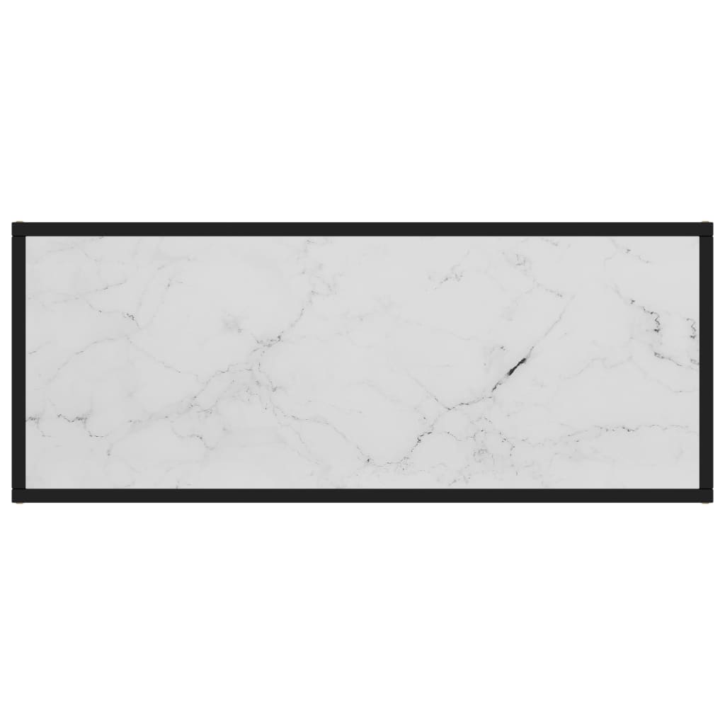 TV-taso musta valkoisella marmorilasilla 100x40x40 cm - Sisustajankoti.fi