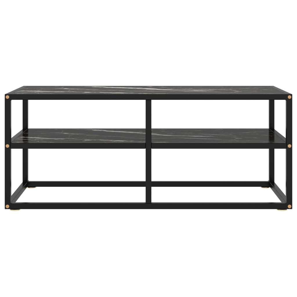 TV-taso musta mustalla marmorilasilla 100x40x40 cm - Sisustajankoti.fi