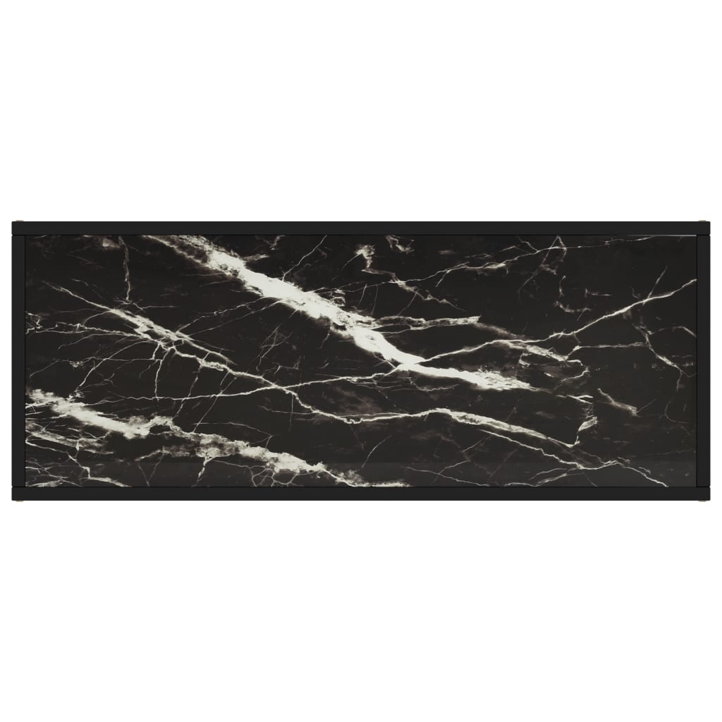 TV-taso musta mustalla marmorilasilla 100x40x40 cm - Sisustajankoti.fi