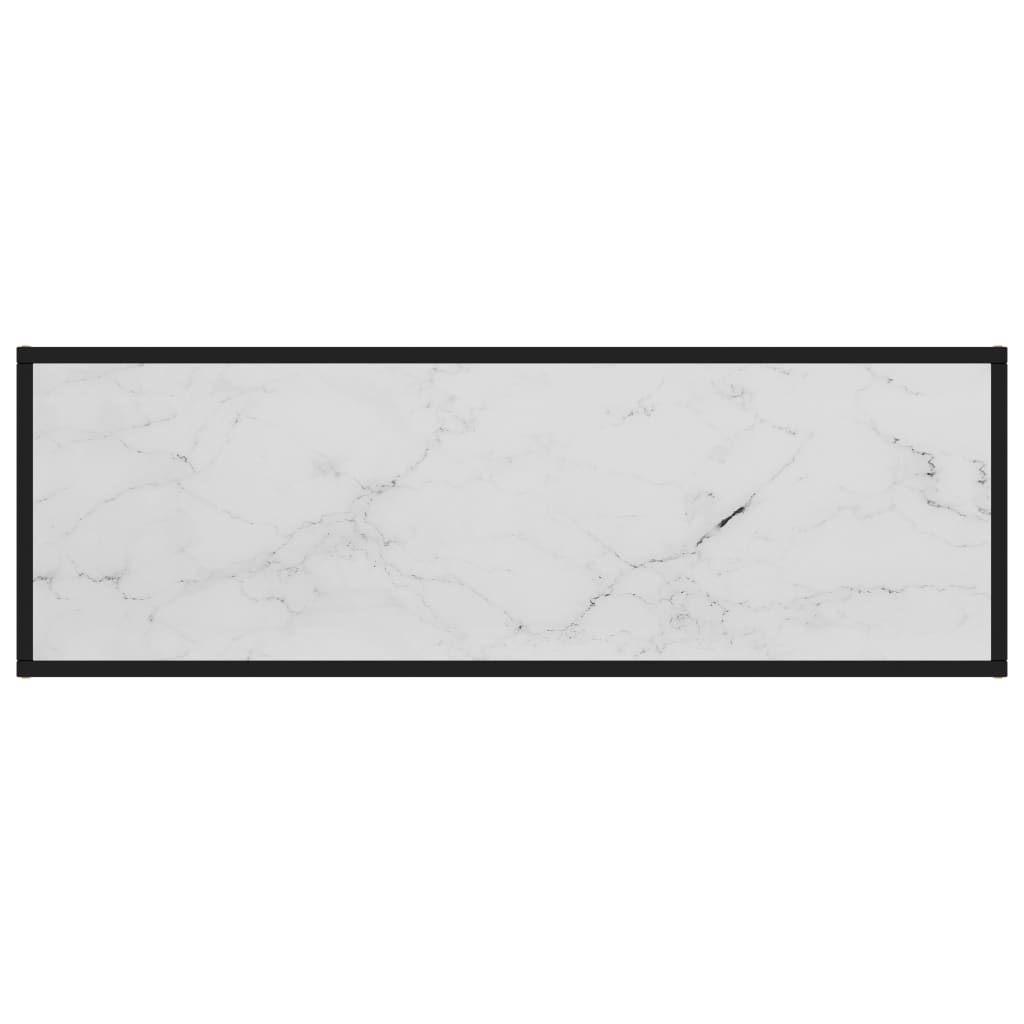 TV-taso musta valkoisella marmorilasilla 120x40x40 cm - Sisustajankoti.fi