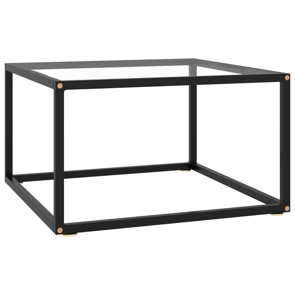 Sohvapöytä musta karkaistu lasi 60x60x35 cm - Sisustajankoti.fi
