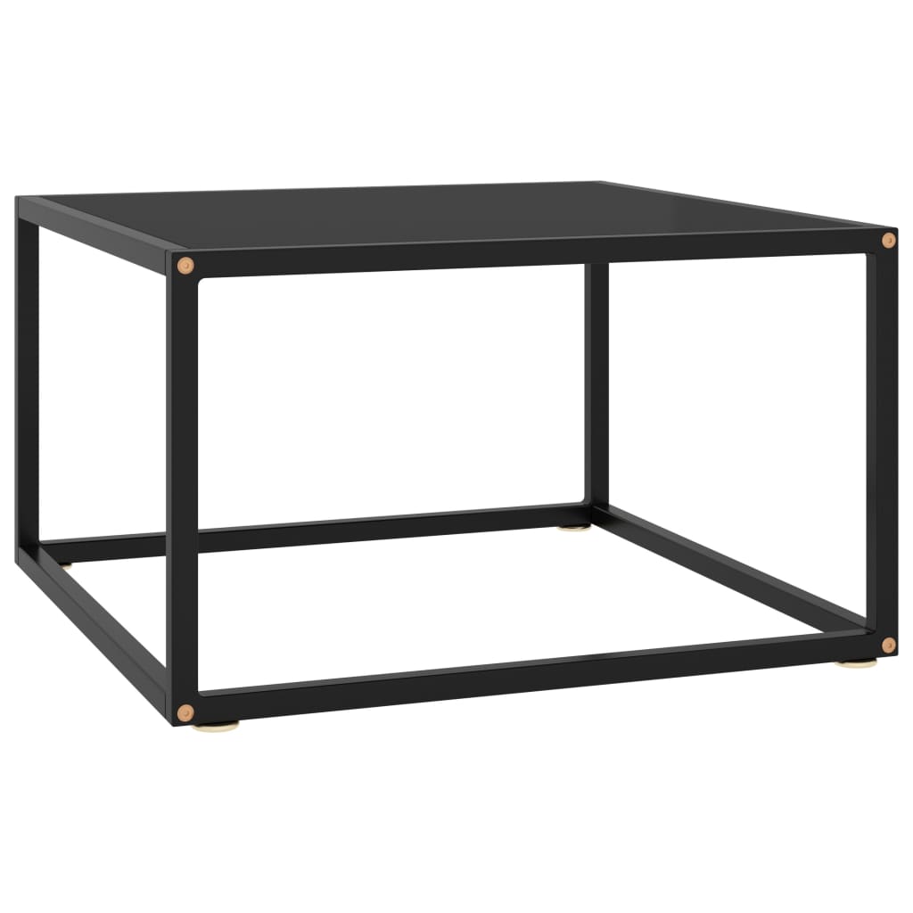 Sohvapöytä musta mustalla lasilla 60x60x35 cm - Sisustajankoti.fi