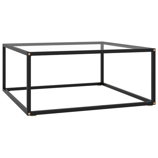 Sohvapöytä musta karkaistu lasi 80x80x35 cm - Sisustajankoti.fi