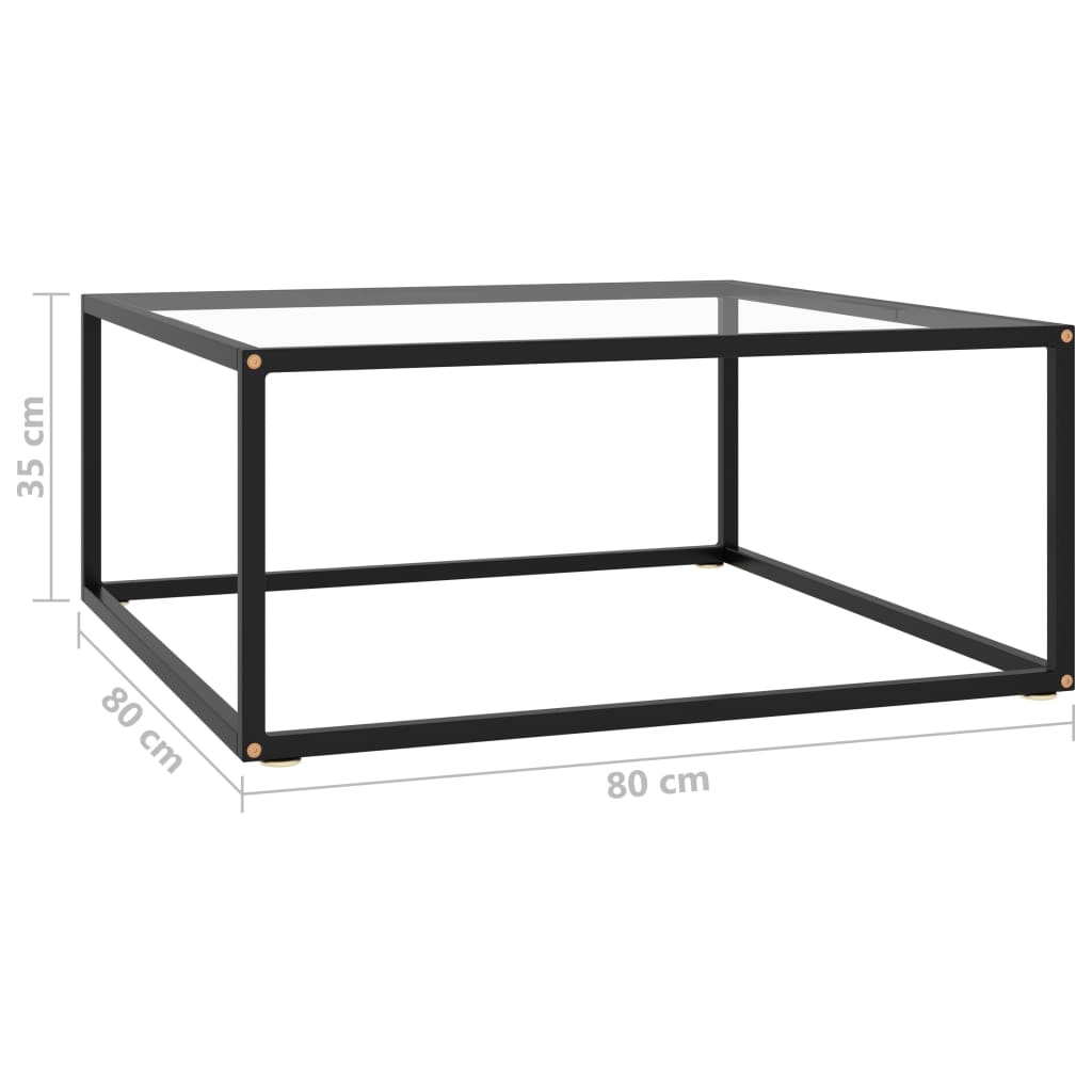 Sohvapöytä musta karkaistu lasi 80x80x35 cm - Sisustajankoti.fi