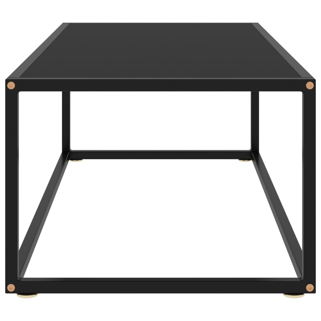 Sohvapöytä musta mustalla lasilla 100x50x35 cm - Sisustajankoti.fi