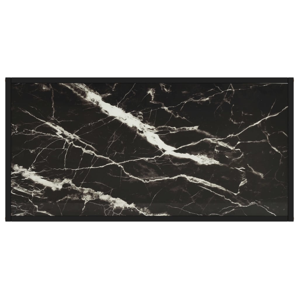 Sohvapöytä musta mustalla marmorilasilla 100x50x35 cm - Sisustajankoti.fi
