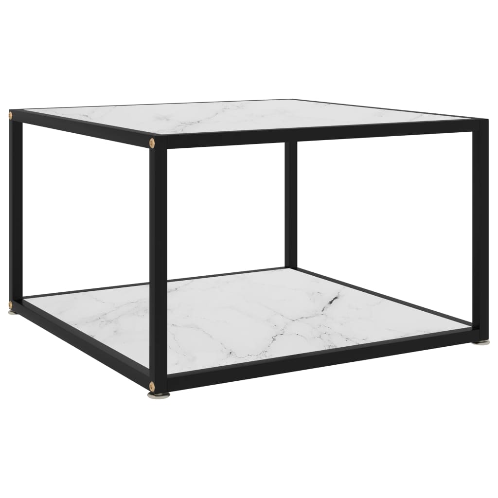 Sohvapöytä valkoinen 60x60x35 cm karkaistu lasi - Sisustajankoti.fi