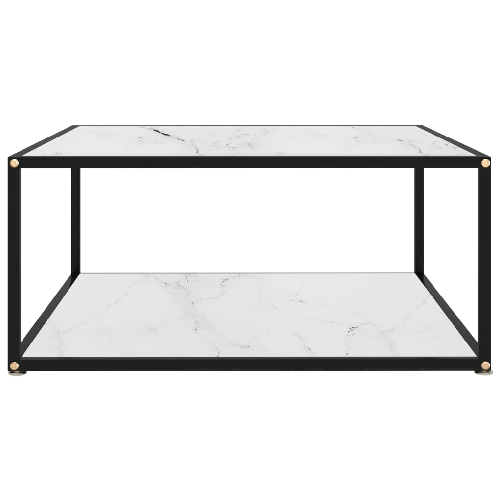 Sohvapöytä valkoinen 80x80x35 cm karkaistu lasi - Sisustajankoti.fi